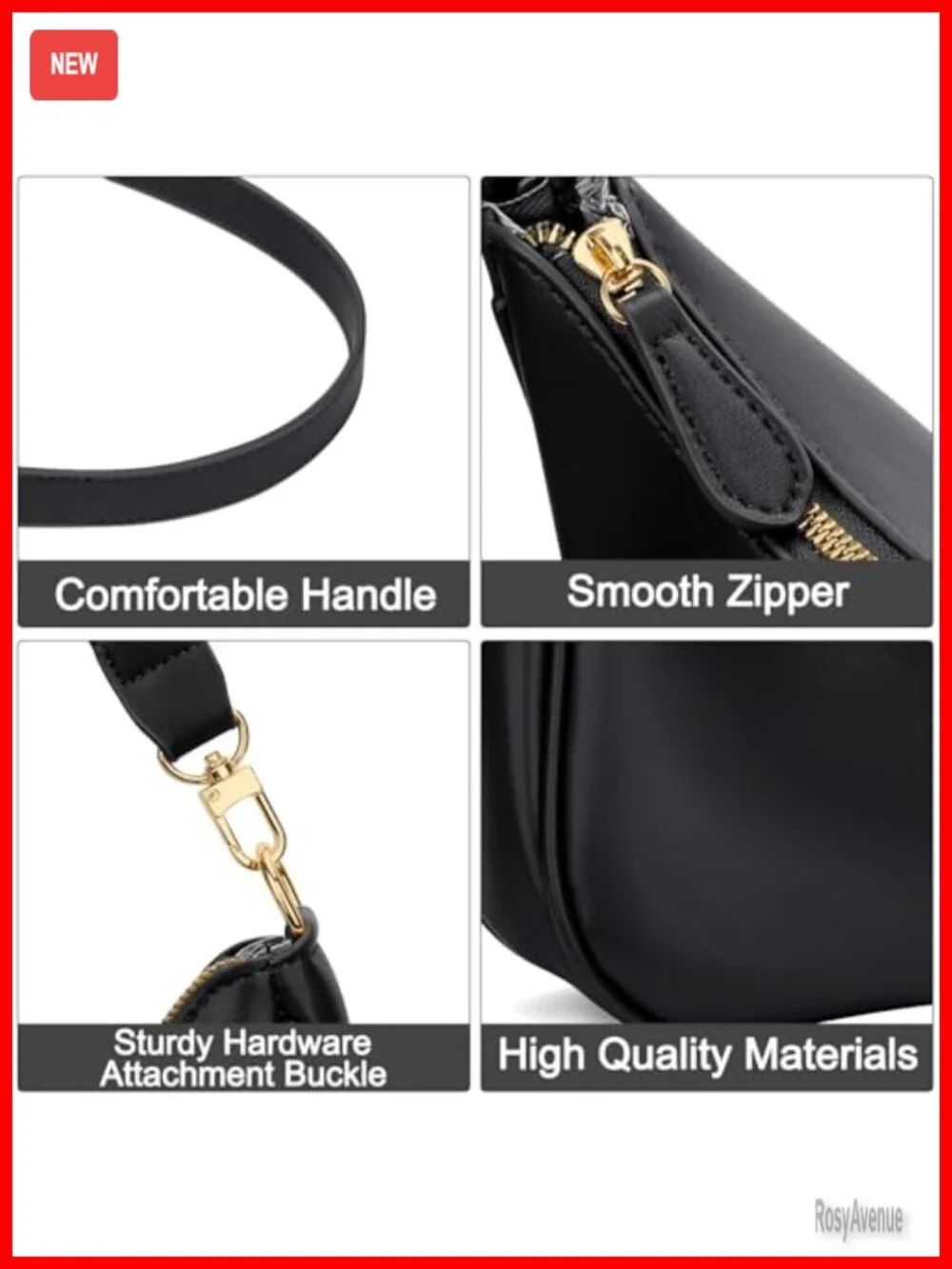 Cute Hobo Handbag with Removable Straps - PU Leather Shoulder Bag